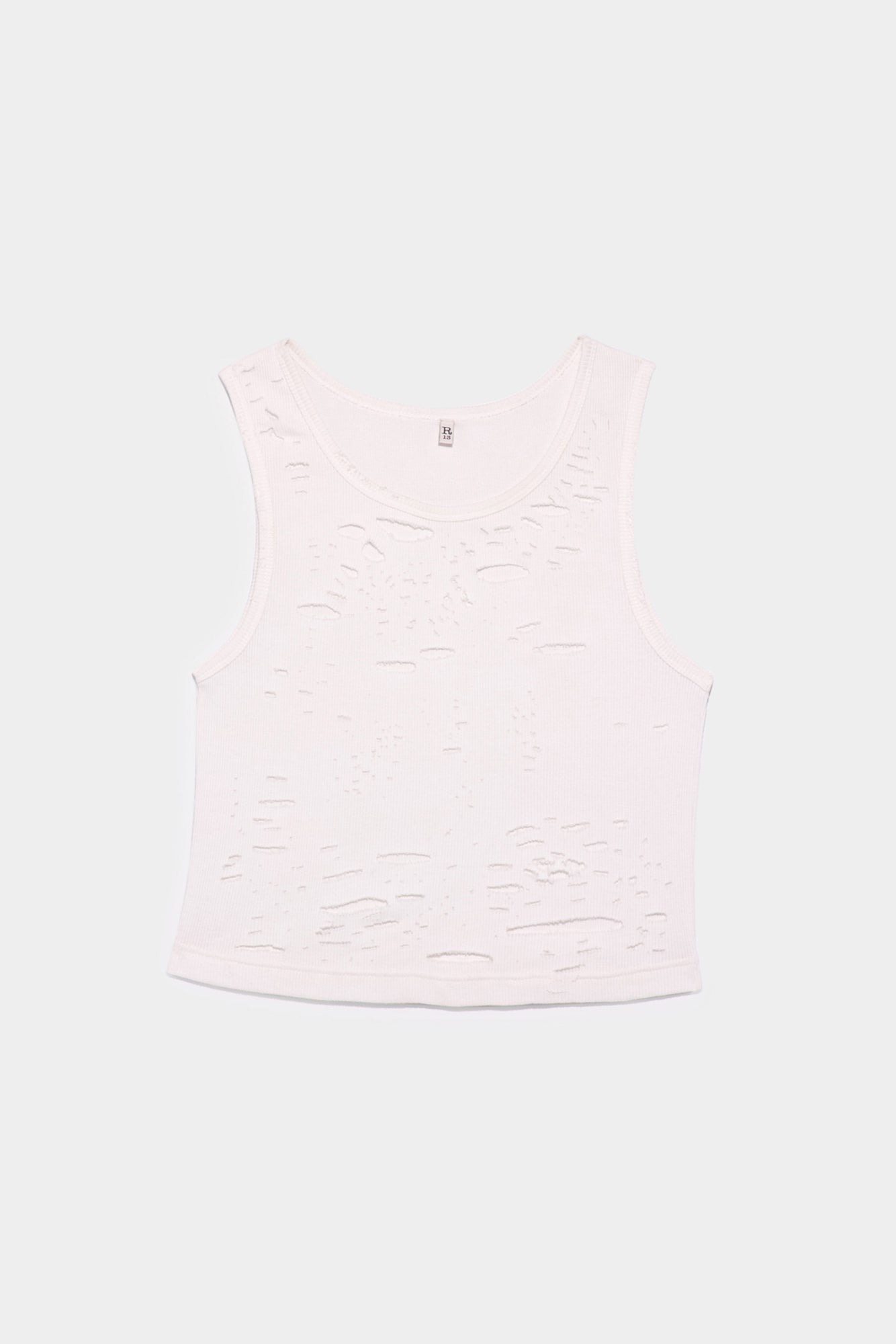 Distressed Tank - Ecru Denim Official Site | R13 outlet
