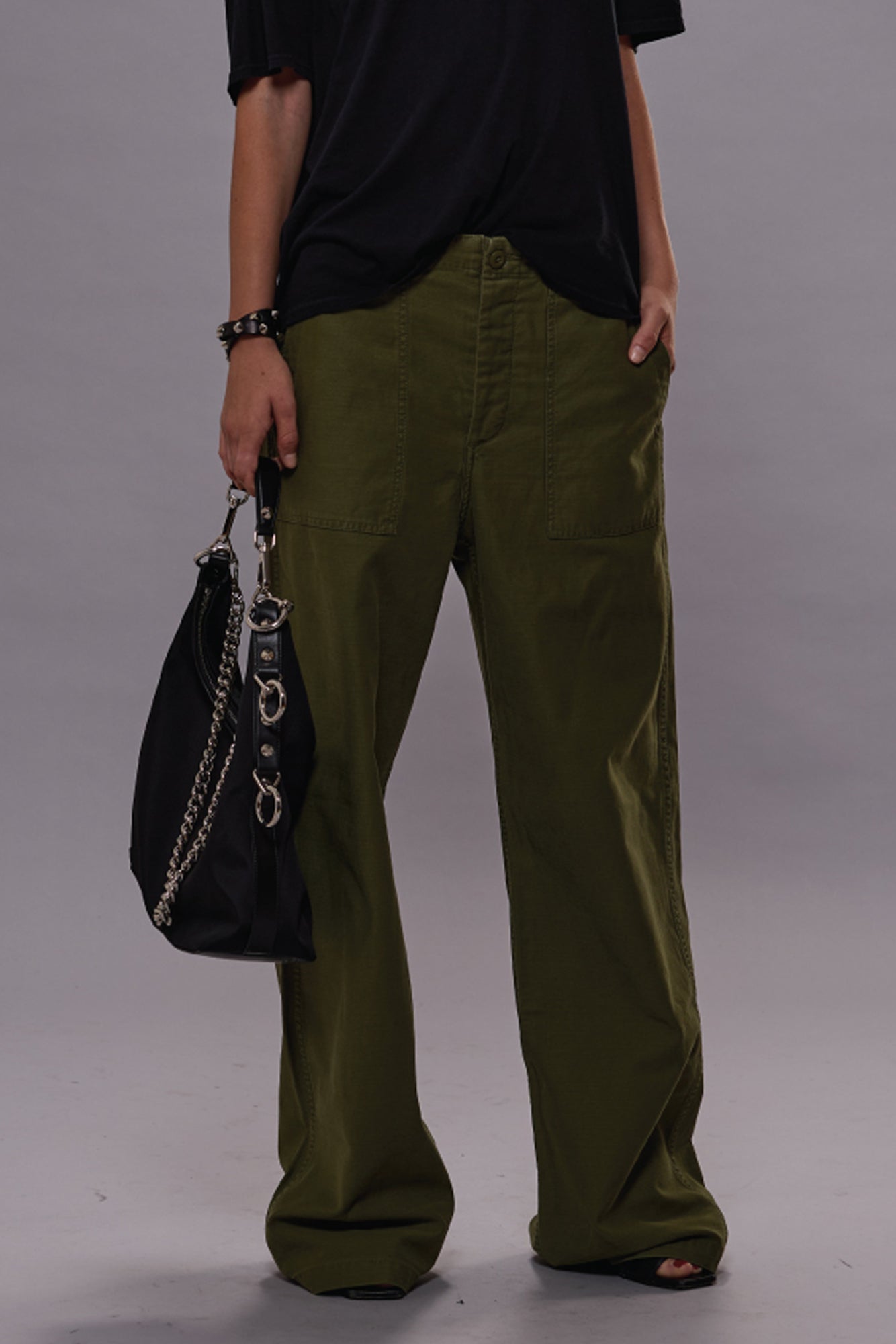 Wide Leg Utility Pant - Olive | R13 US