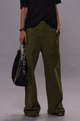 Wide Leg Utility Pant - Olive | R13 US