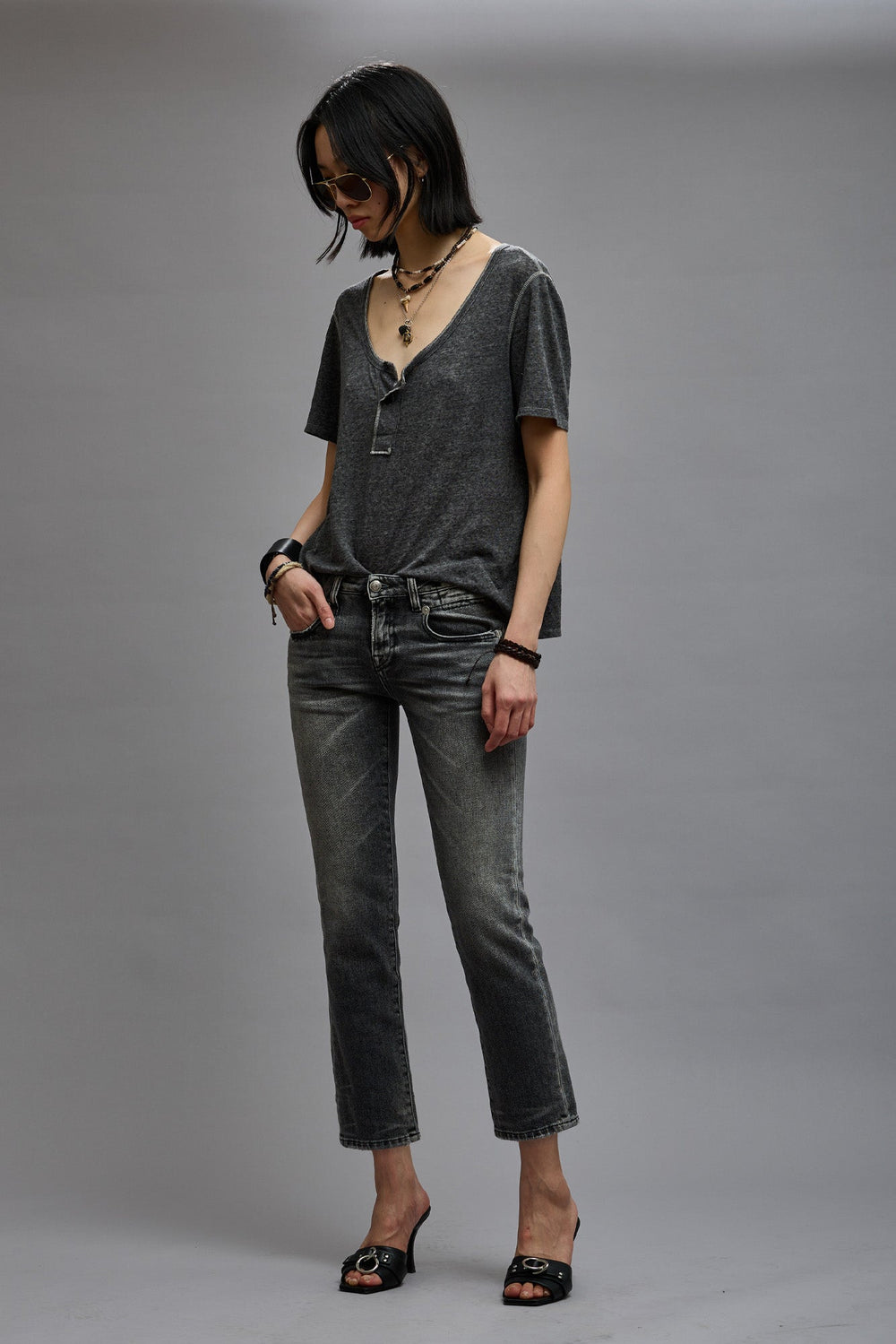 BOY STRAIGHT - VINTAGE GREY | R13 discount