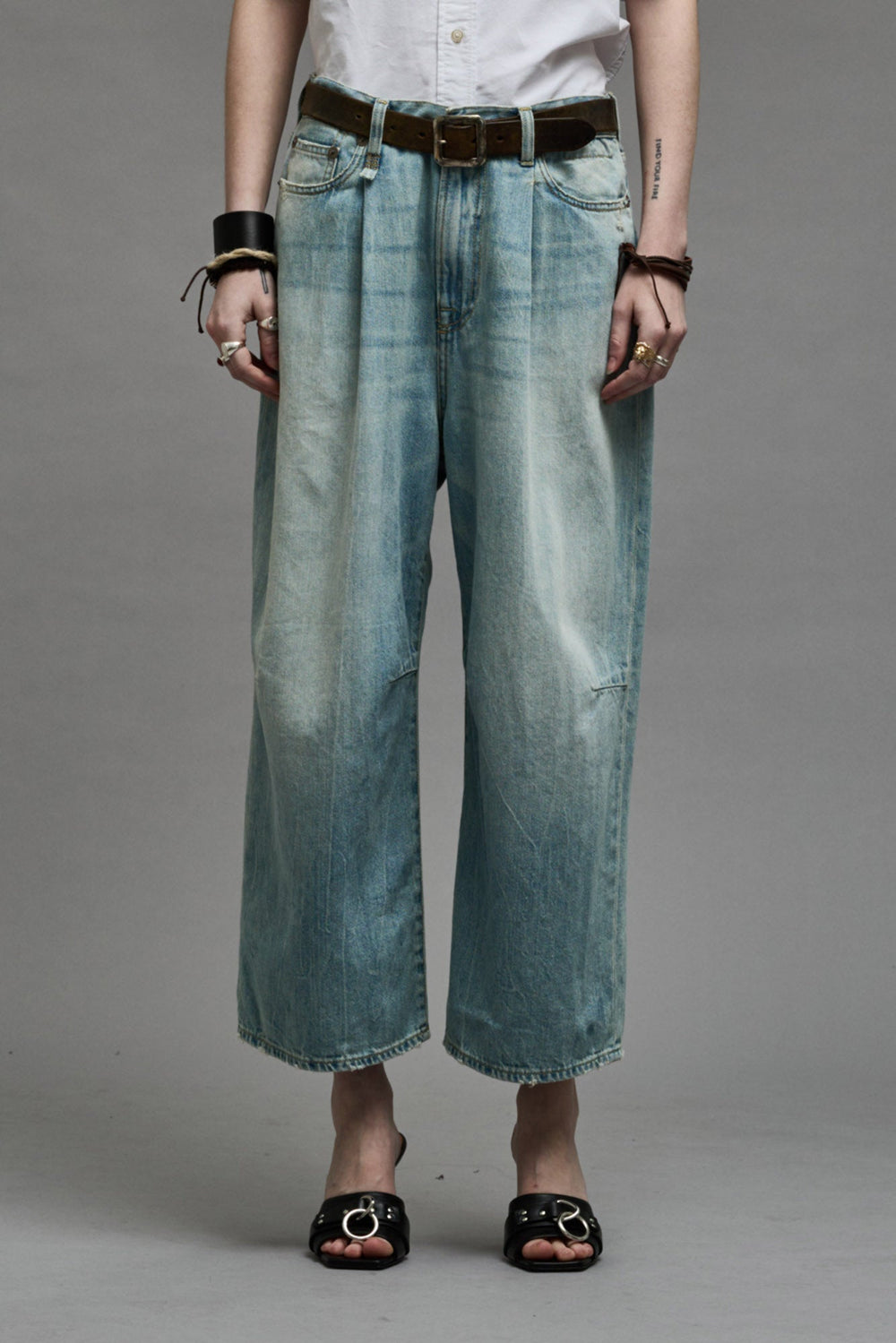CROPPED WIDE LEG JEAN - TONI BLUE | R13 for sale
