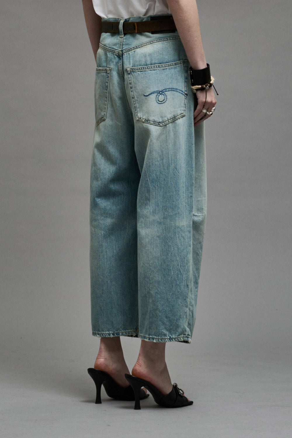 CROPPED WIDE LEG JEAN - TONI BLUE | R13 for sale