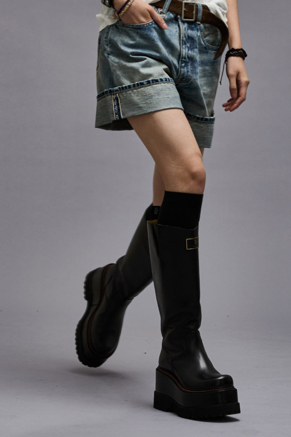 PATCH ENGINEER BOOT - BLACK | R13 outlet