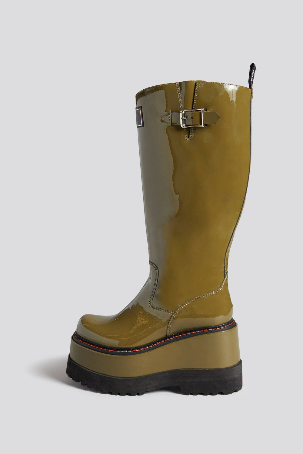 PATCH ENGINEER BOOT - PATENT OLIVE | R13 for sale