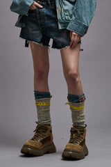 BULKY TRAILBLAZER HIKING BOOT - BROWN AND OLIVE | R13 outlet