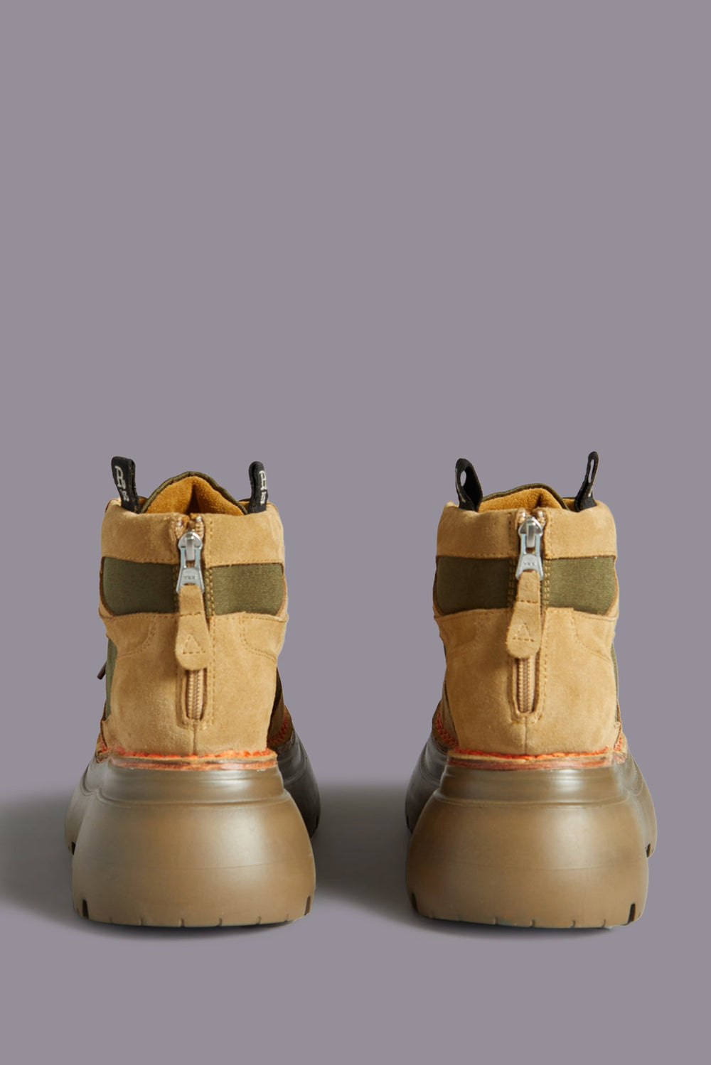 BULKY TRAILBLAZER HIKING BOOT - BROWN AND OLIVE | R13 outlet