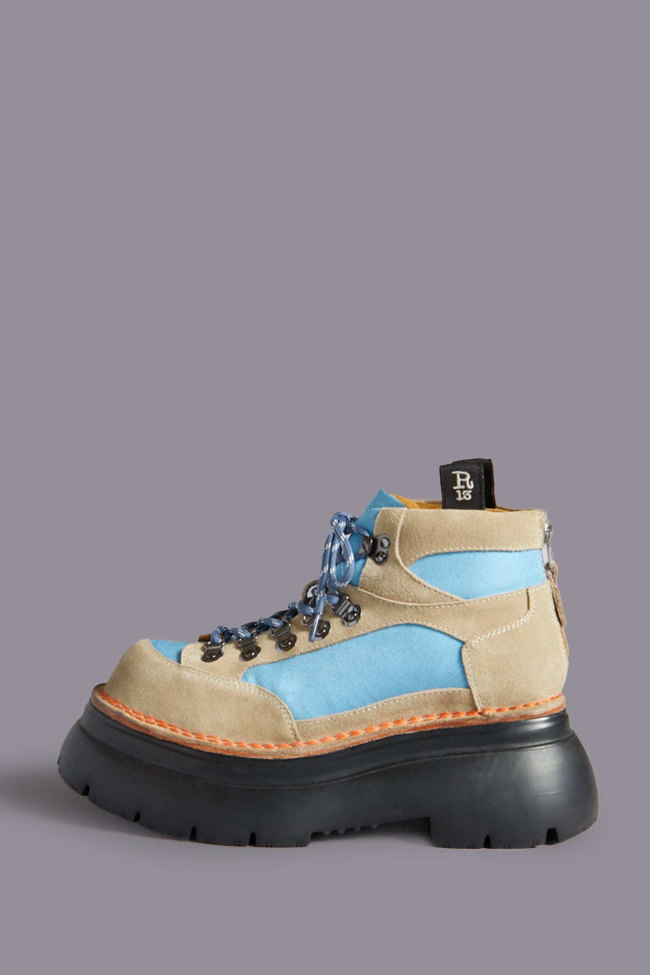 BULKY TRAILBLAZER HIKING BOOT - STONE AND BLUE | R13 US