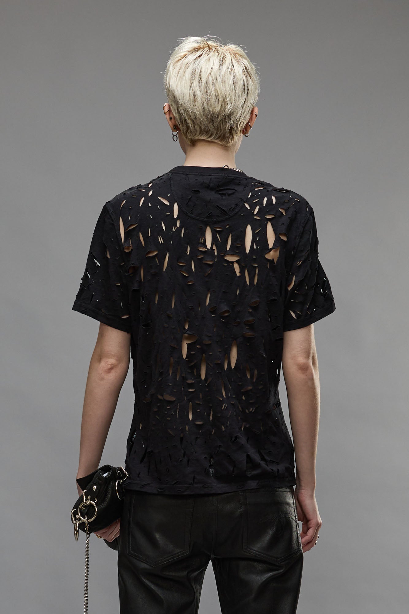 EXCESS DISTRESS TEE - BLACK | R13 sale