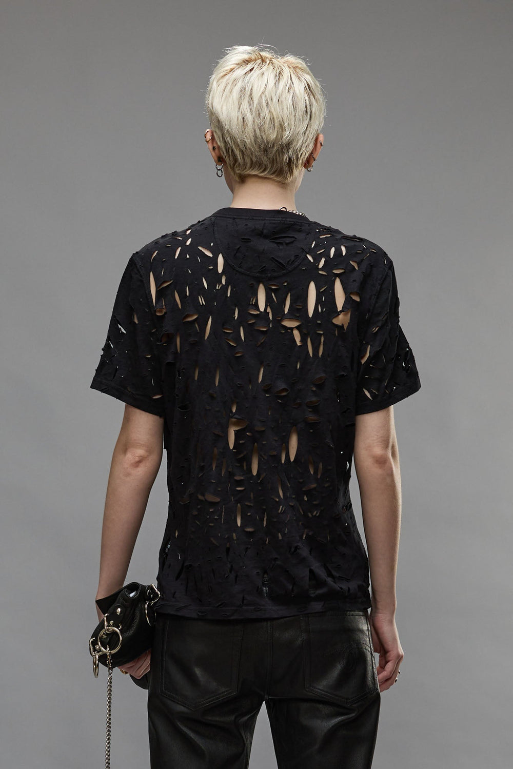 EXCESS DISTRESS TEE - BLACK | R13 sale