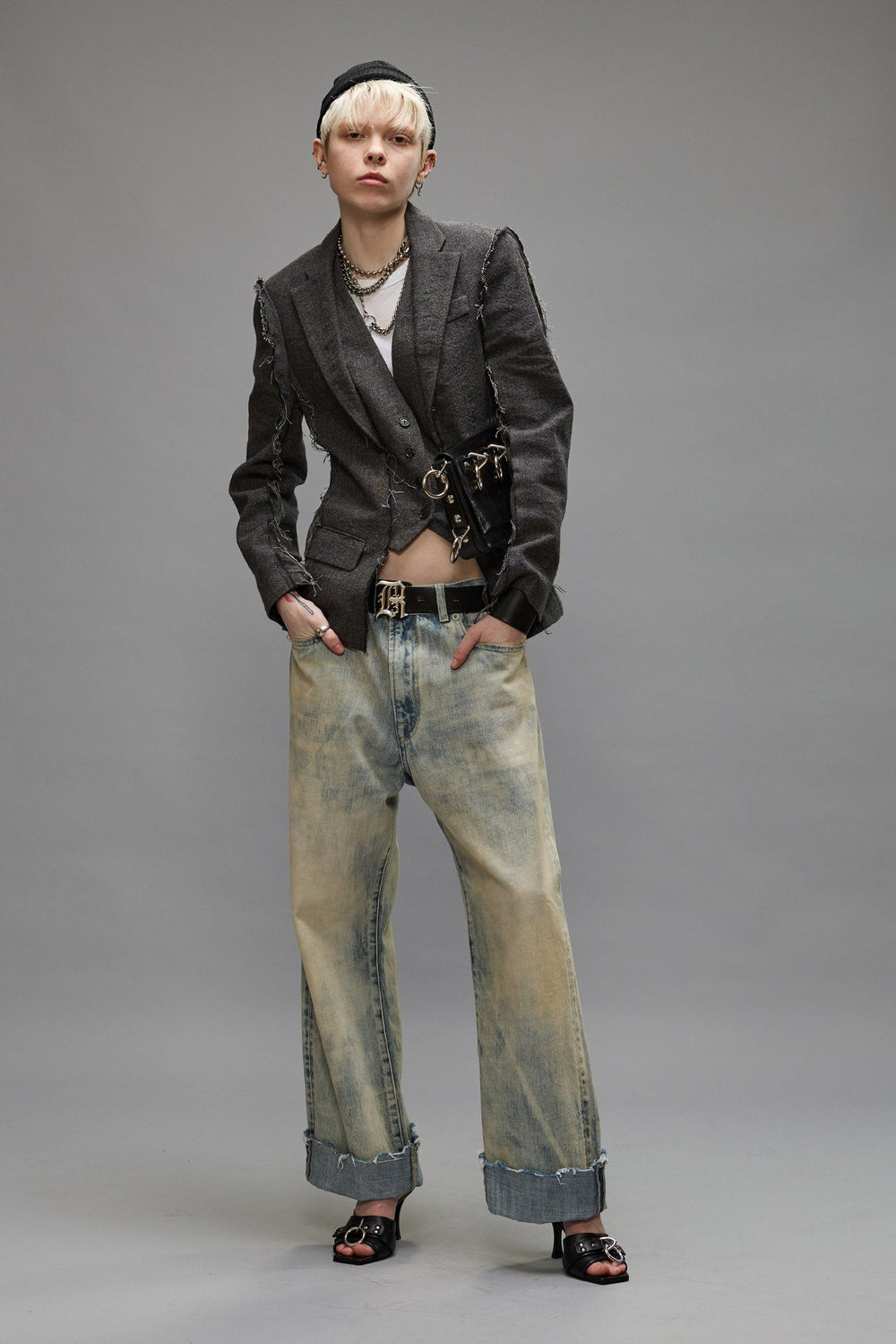 CUFFED X-BOYFRIEND JEANS - VINTAGE ASH BLUE | R13 outlet