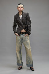 CUFFED X-BOYFRIEND JEANS - VINTAGE ASH BLUE | R13 outlet