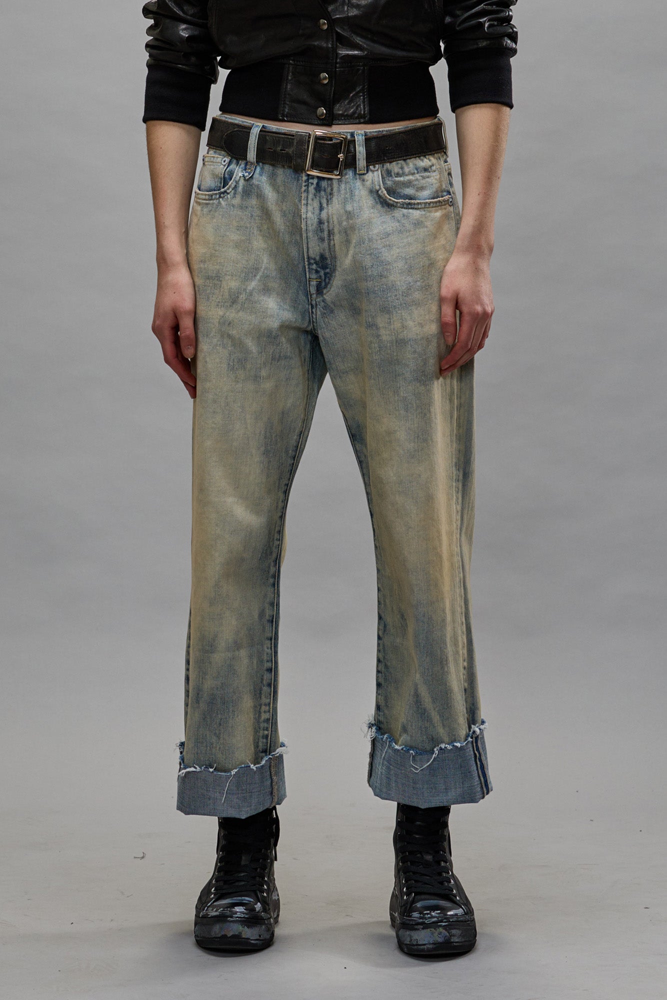 CUFFED X-BOYFRIEND JEANS - VINTAGE ASH BLUE | R13 outlet
