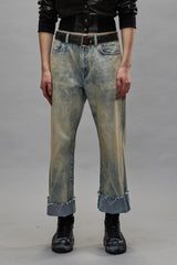 CUFFED X-BOYFRIEND JEANS - VINTAGE ASH BLUE | R13 outlet