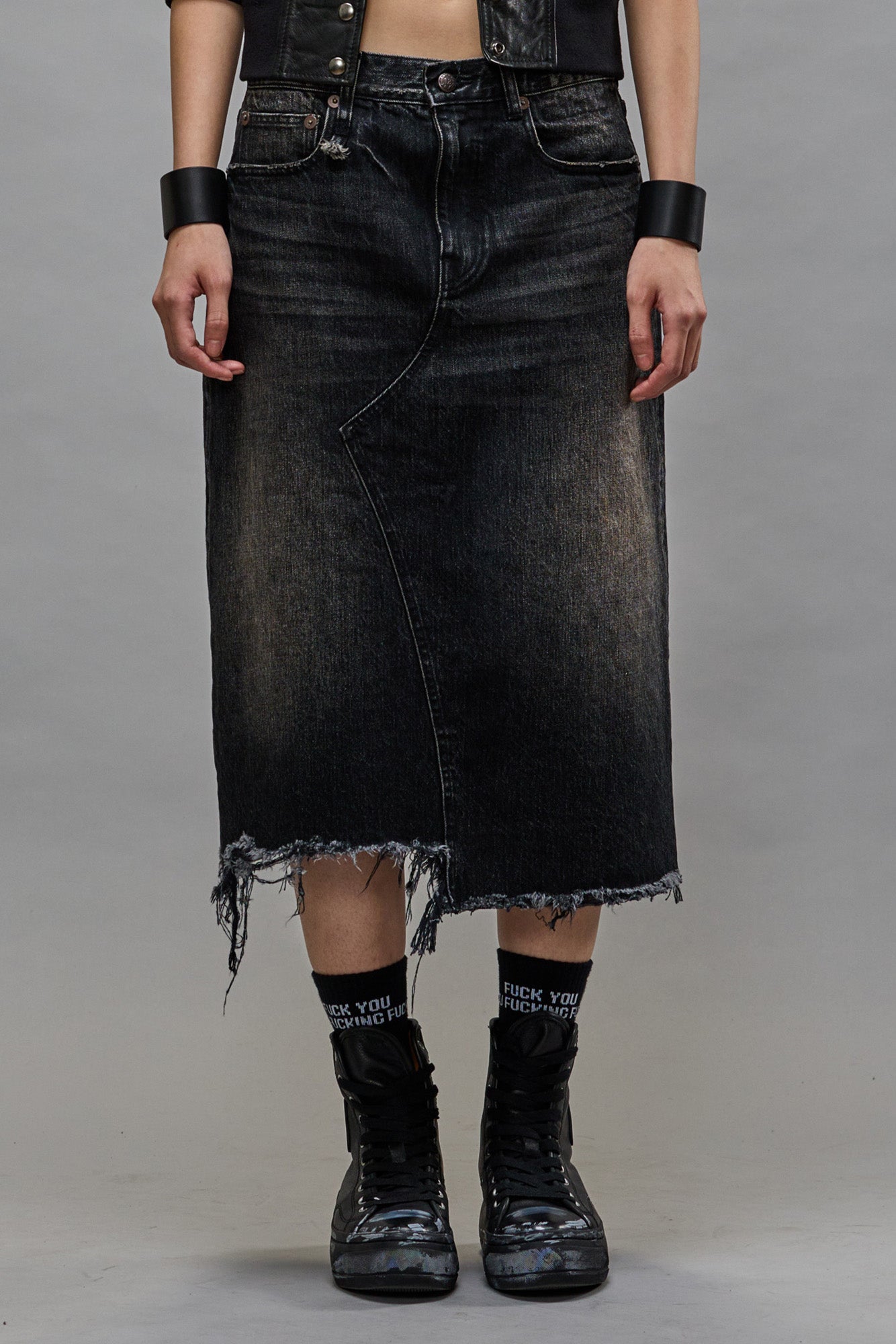 JESSE SKIRT - ARVIN BLACK | R13 sale
