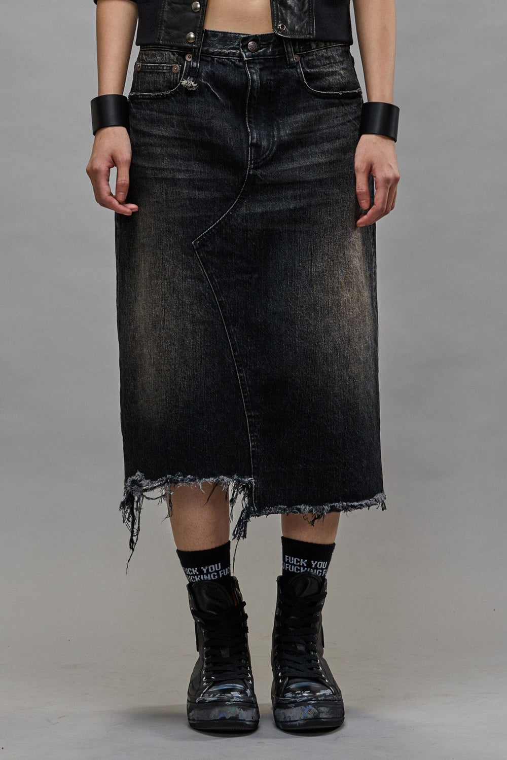 JESSE SKIRT - ARVIN BLACK | R13 sale