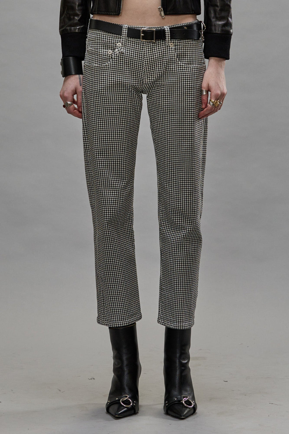 BOY STRAIGHT JEANS - PRINTED HOUNDSTOOTH | R13 outlet
