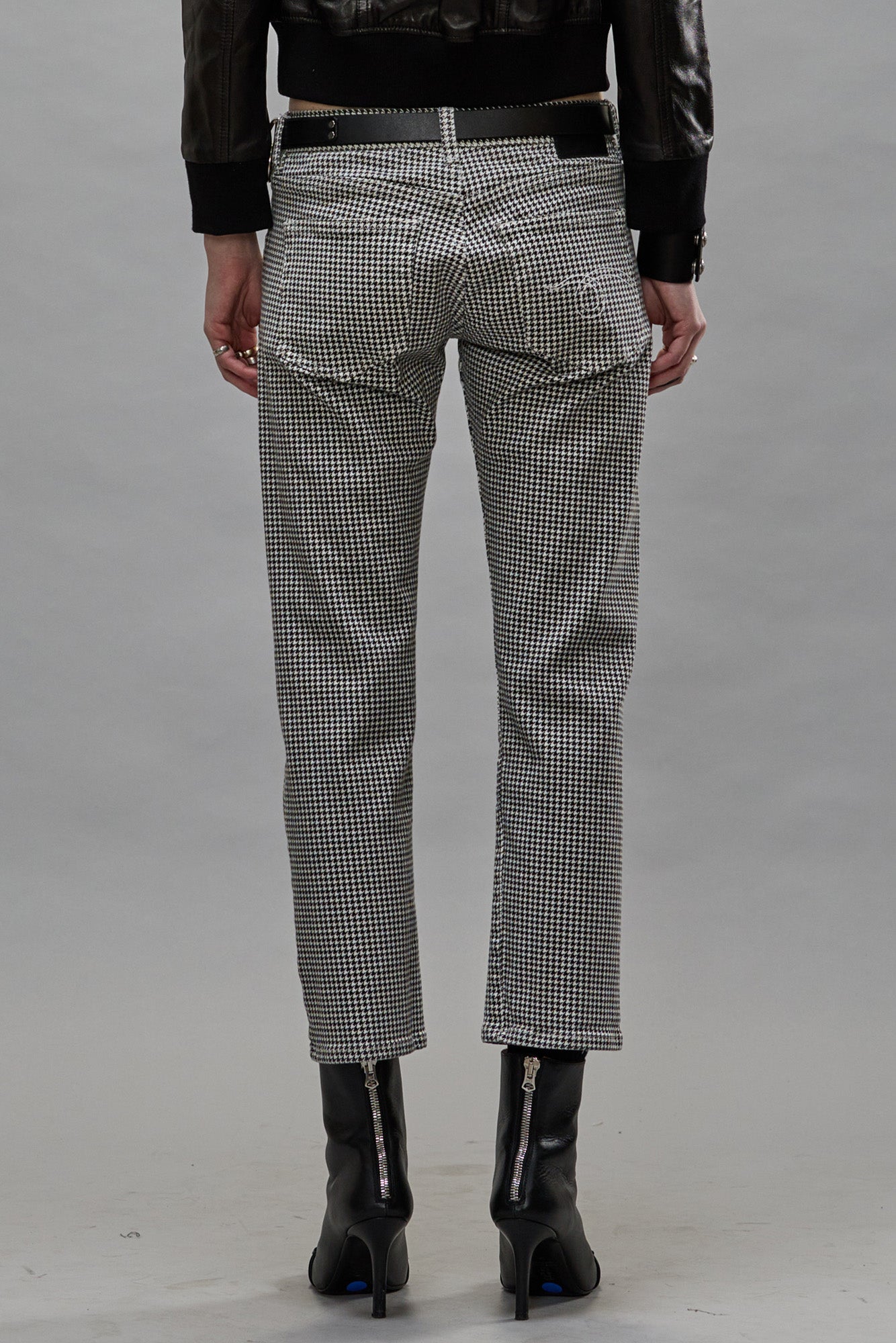 BOY STRAIGHT JEANS - PRINTED HOUNDSTOOTH | R13 outlet