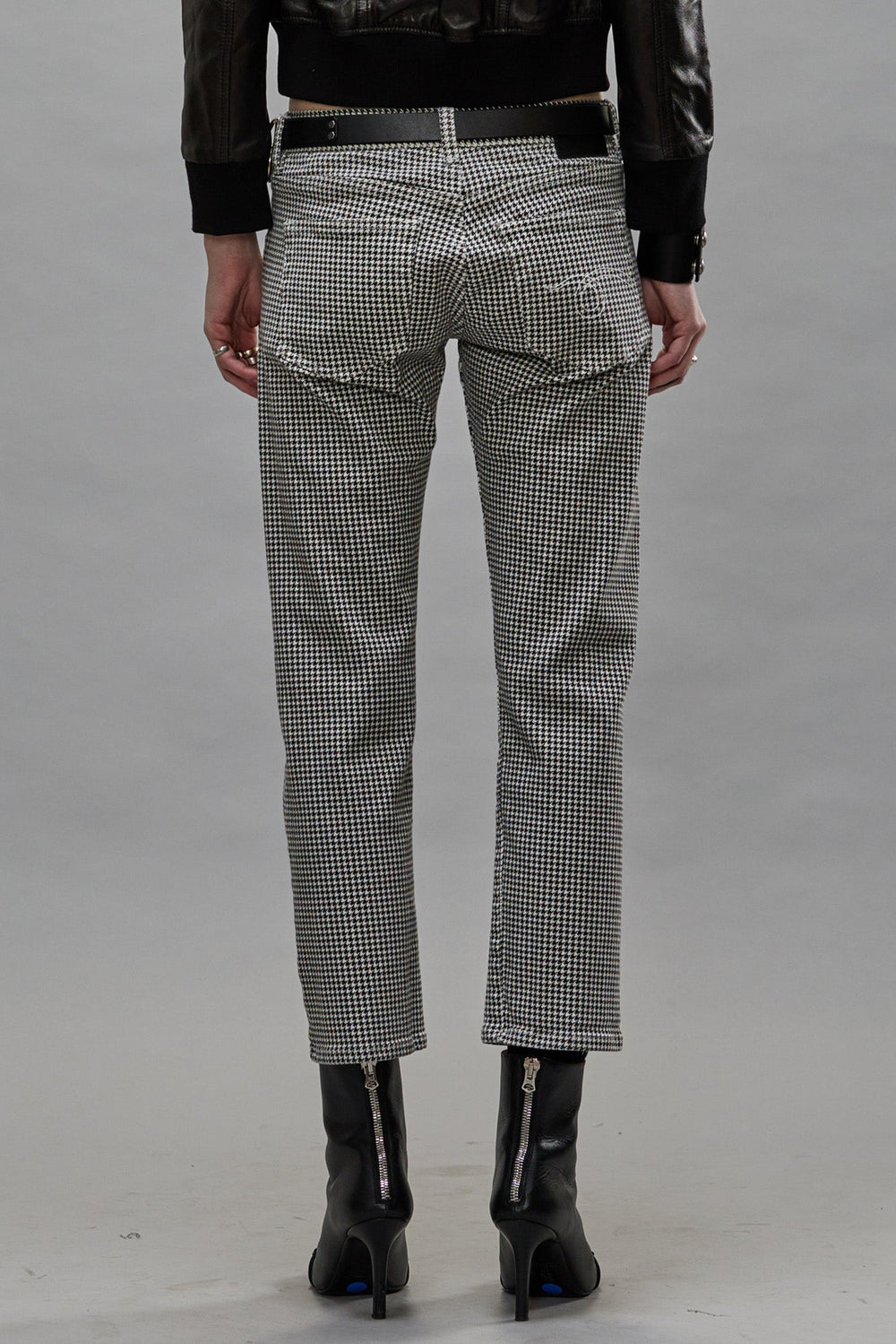 BOY STRAIGHT JEANS - PRINTED HOUNDSTOOTH | R13 outlet
