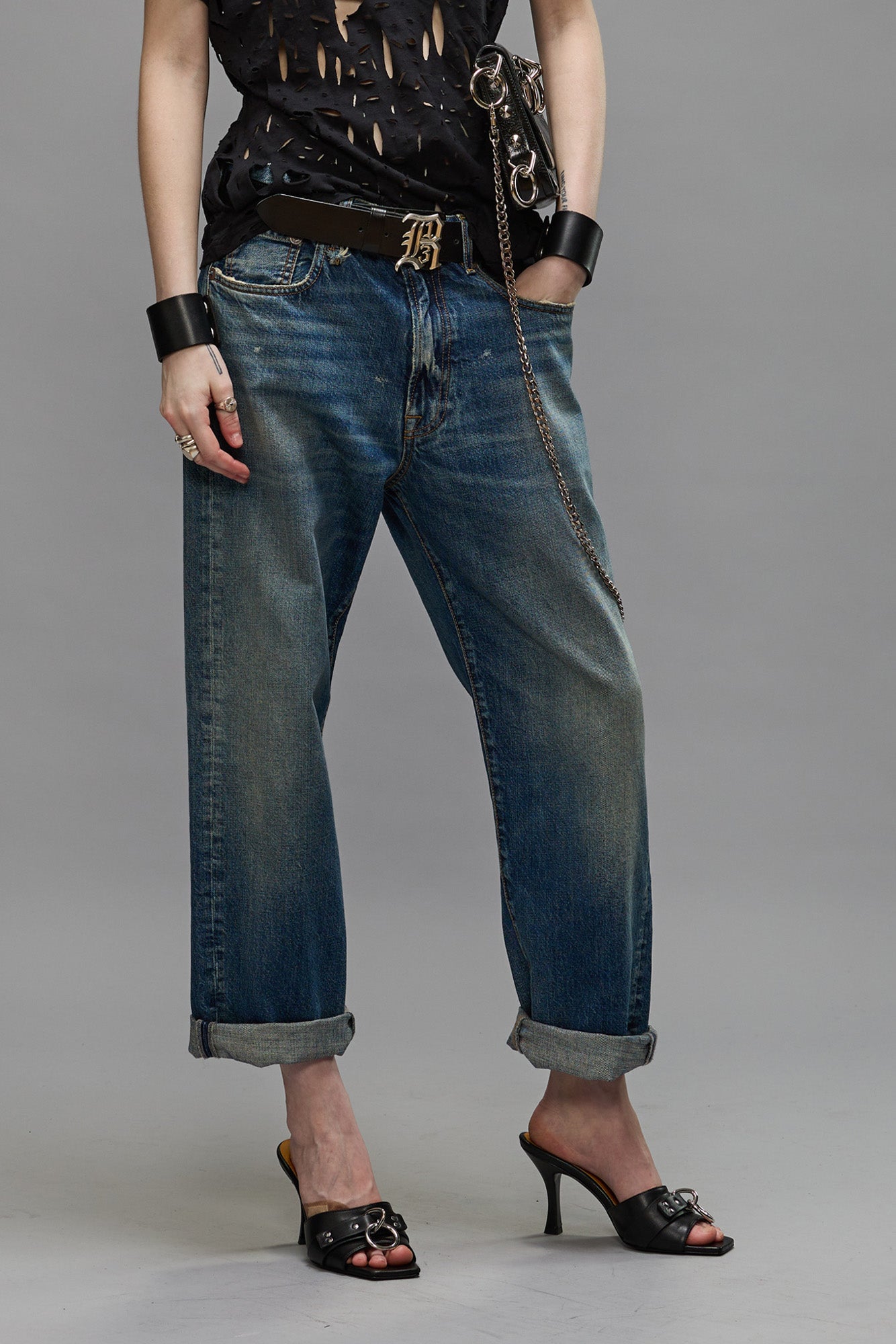 BOYFRIEND JEANS - GARNET BLUE | R13 US
