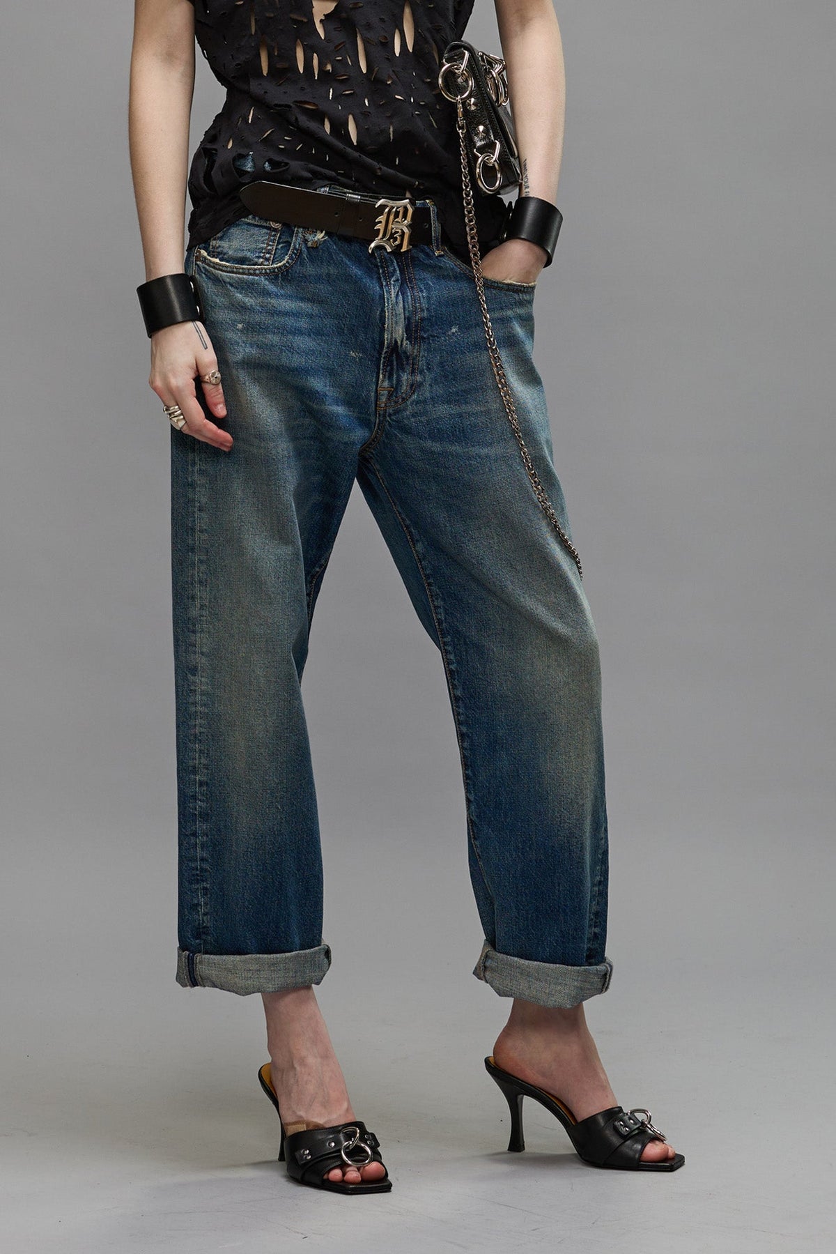 BOYFRIEND JEANS - GARNET BLUE | R13 US