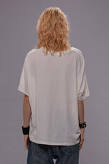 RELAXED CASHMERE V-NECK TEE - WHITE | R13 ONLINE