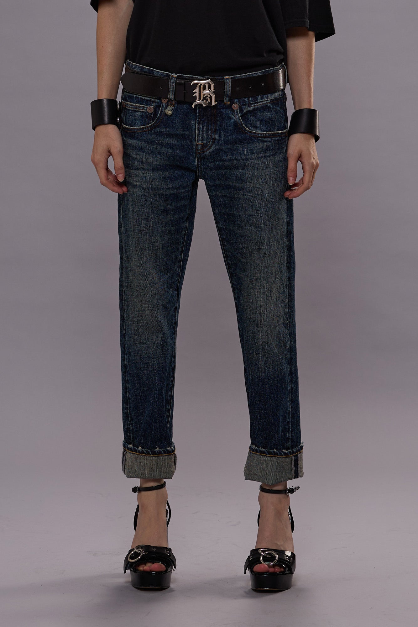 BOY STRAIGHT JEANS - MELVIN BLUE STRETCH -R13 | R13 ONLINE