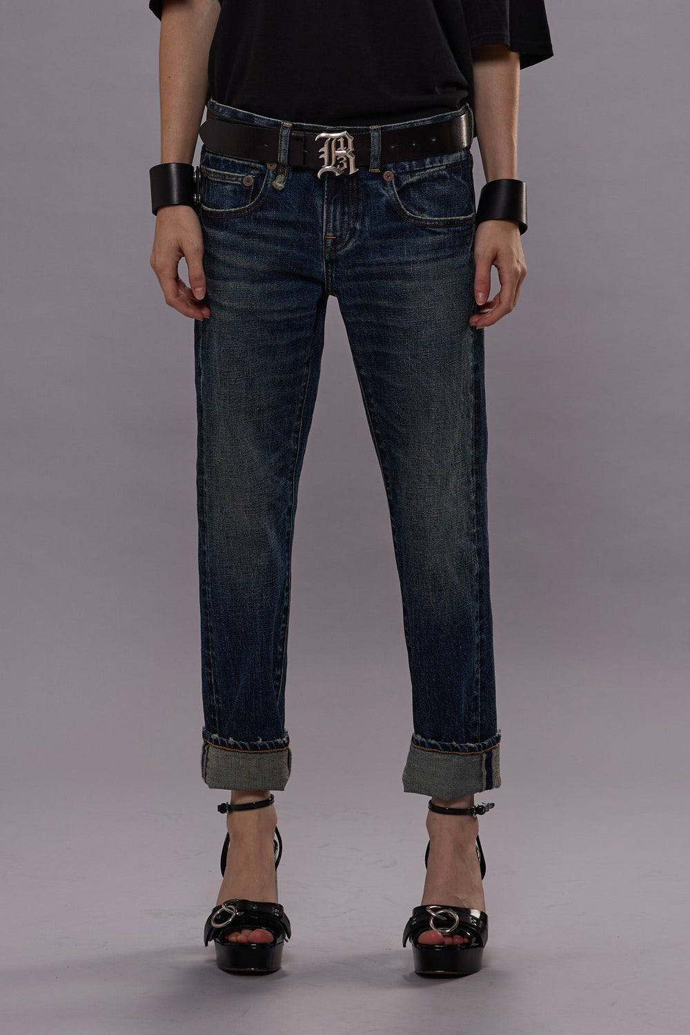 BOY STRAIGHT JEANS - MELVIN BLUE STRETCH -R13 | R13 ONLINE
