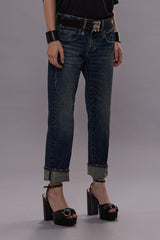 BOY STRAIGHT JEANS - MELVIN BLUE STRETCH -R13 | R13 ONLINE