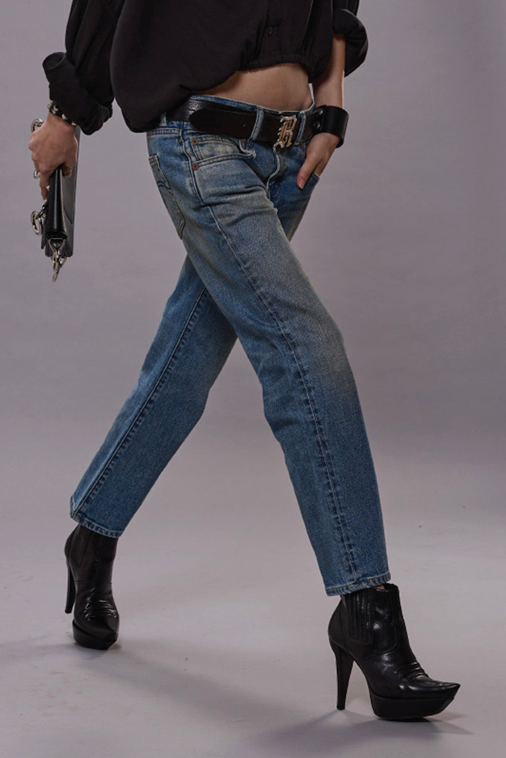 BOY STRAIGHT JEANS - PATTON BLUE STRETCH | R13 US