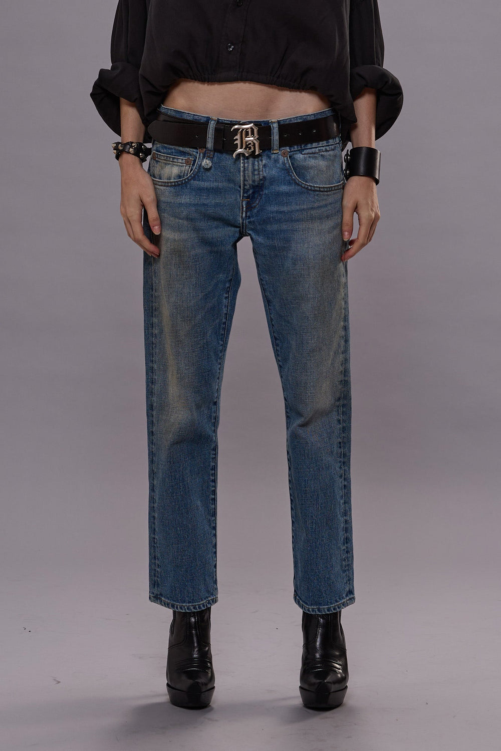 BOY STRAIGHT JEANS - PATTON BLUE STRETCH | R13 US