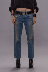BOY STRAIGHT JEANS - PATTON BLUE STRETCH | R13 US