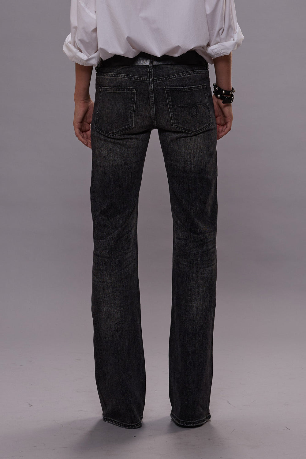 BOY FLARE JEANS - KENNET BLACK STRETCH | R13 ONLINE