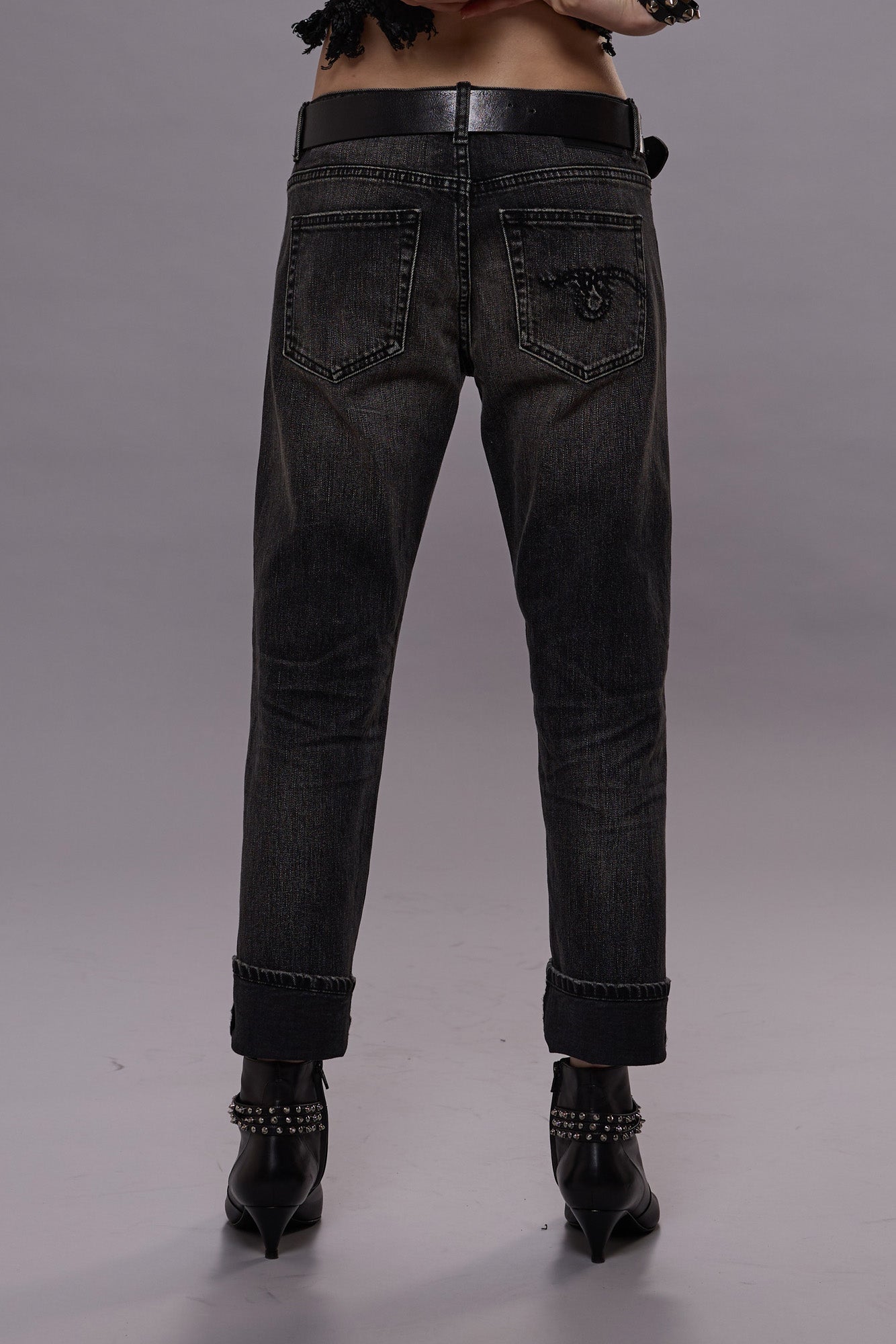 BOY STRAIGHT JEANS - KENNET BLACK STRETCH -R13 | R13 US