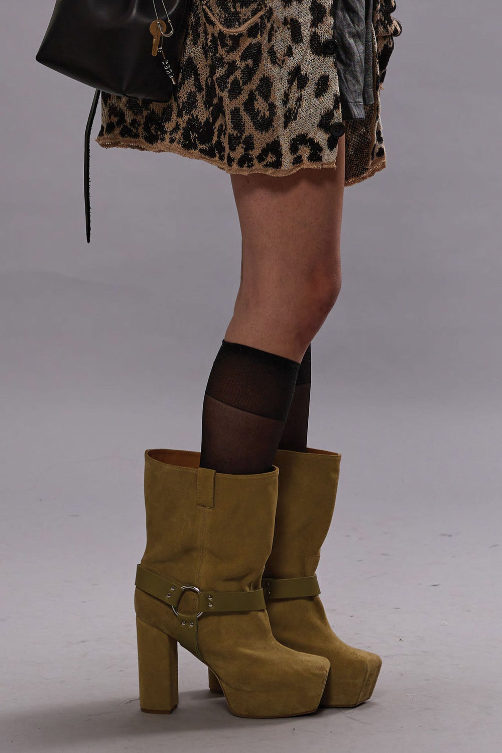 SID HEELED HARNESS BOOT - KHAKI | R13 outlet
