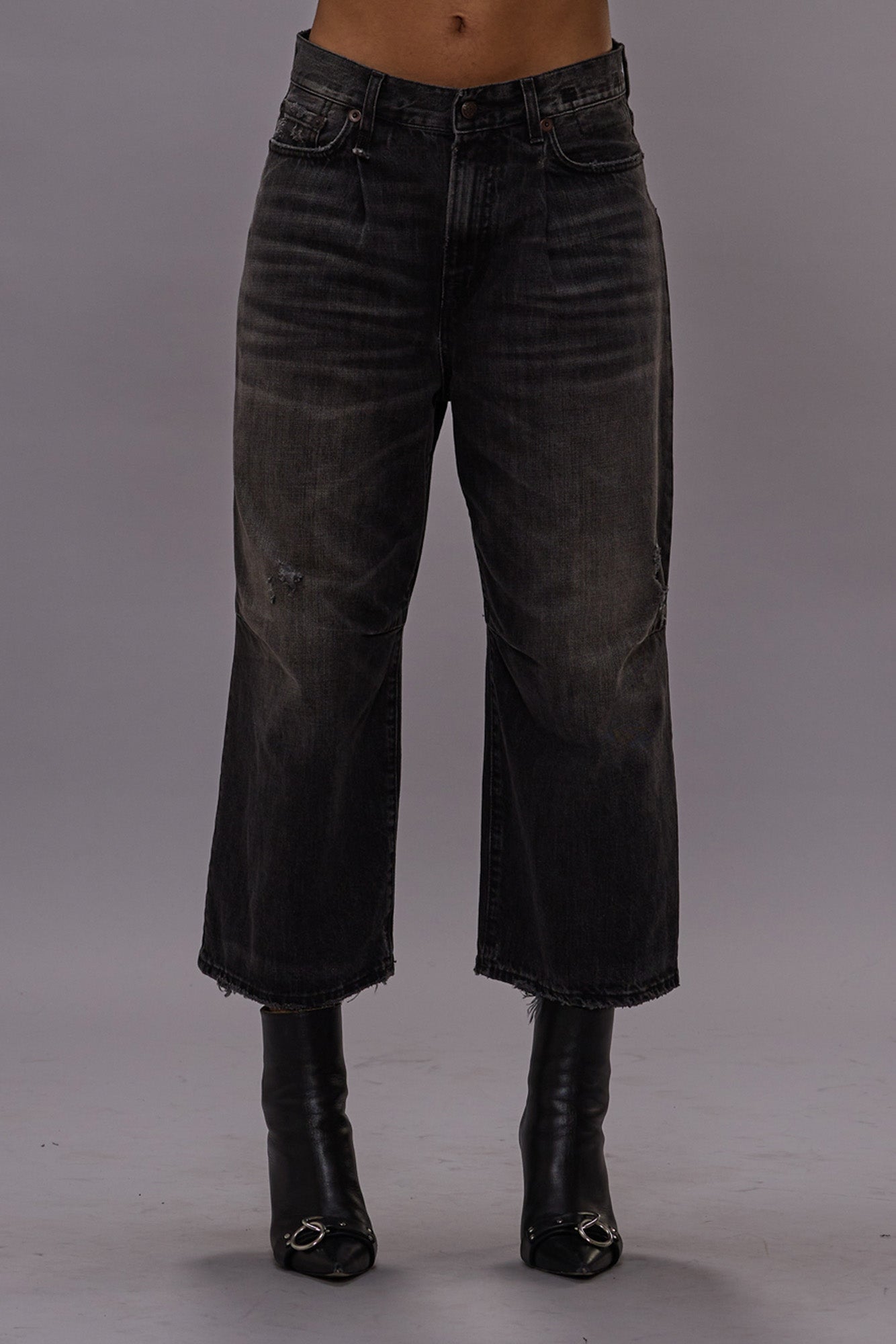 CROP WIDE LEG JEAN - WILSON BLACK | R13 sale
