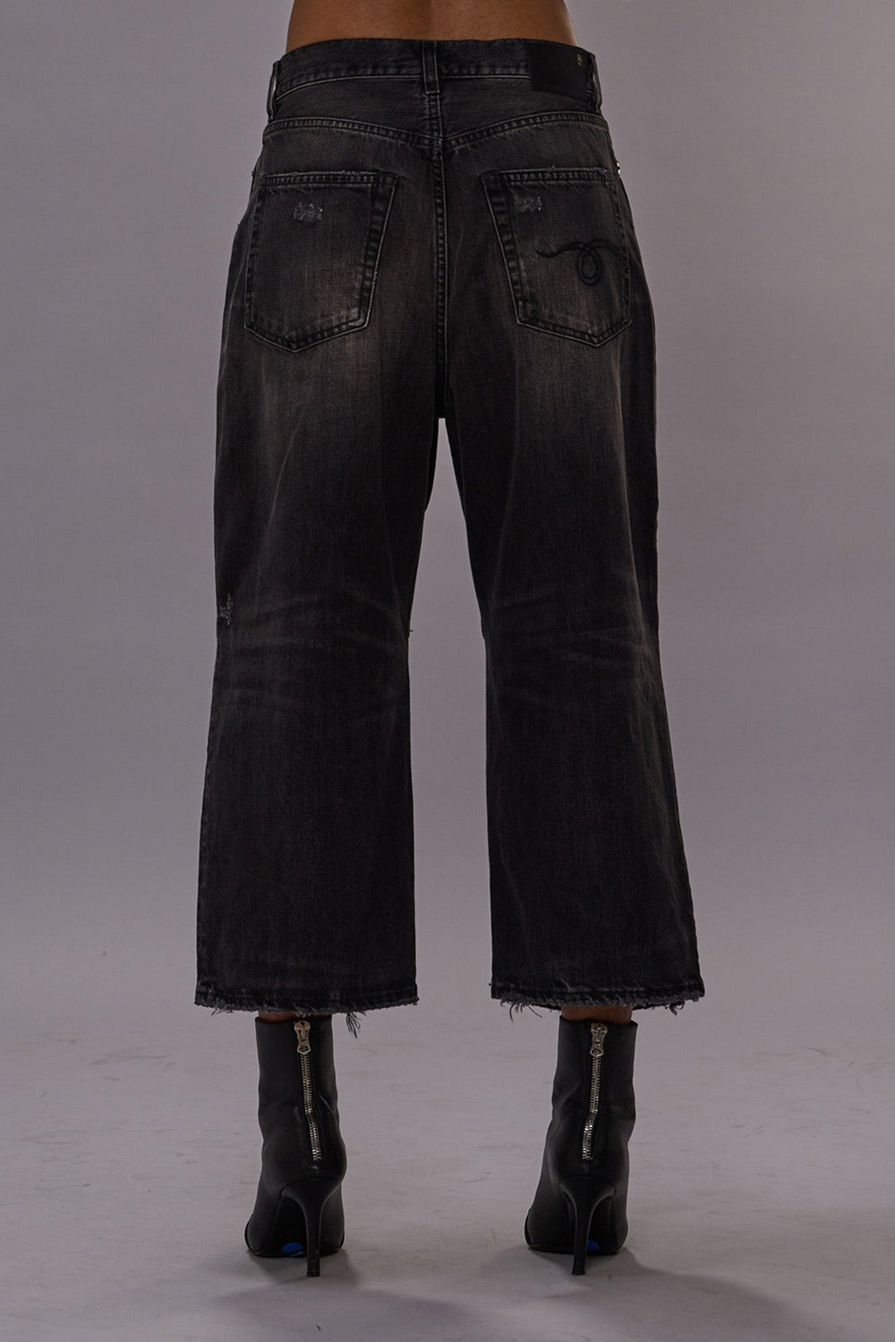 CROP WIDE LEG JEAN - WILSON BLACK | R13 sale