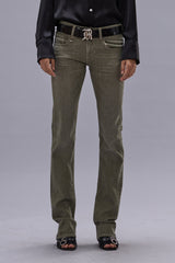 TOBI BOY JEAN - ARMY GREEN STRETCH | R13 for sale