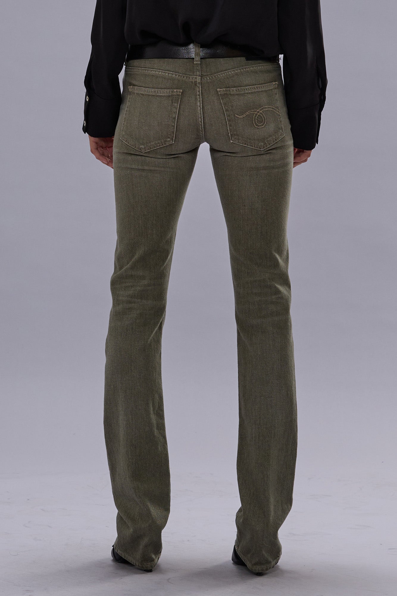 TOBI BOY JEAN - ARMY GREEN STRETCH | R13 for sale