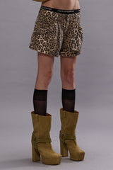 POUCH POCKET SHORTS - ECRU LEOPARD | R13 outlet