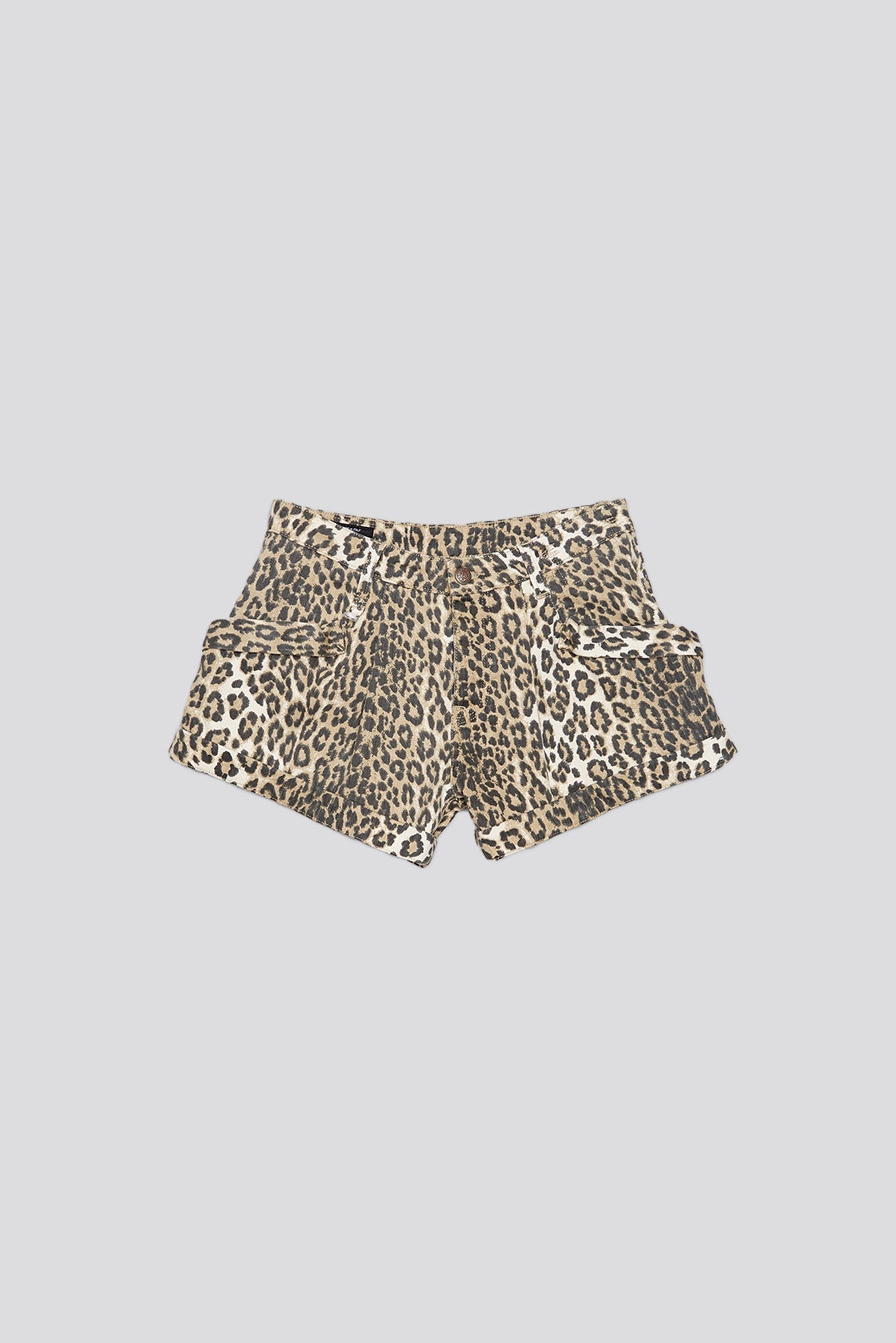 POUCH POCKET SHORTS - ECRU LEOPARD | R13 outlet