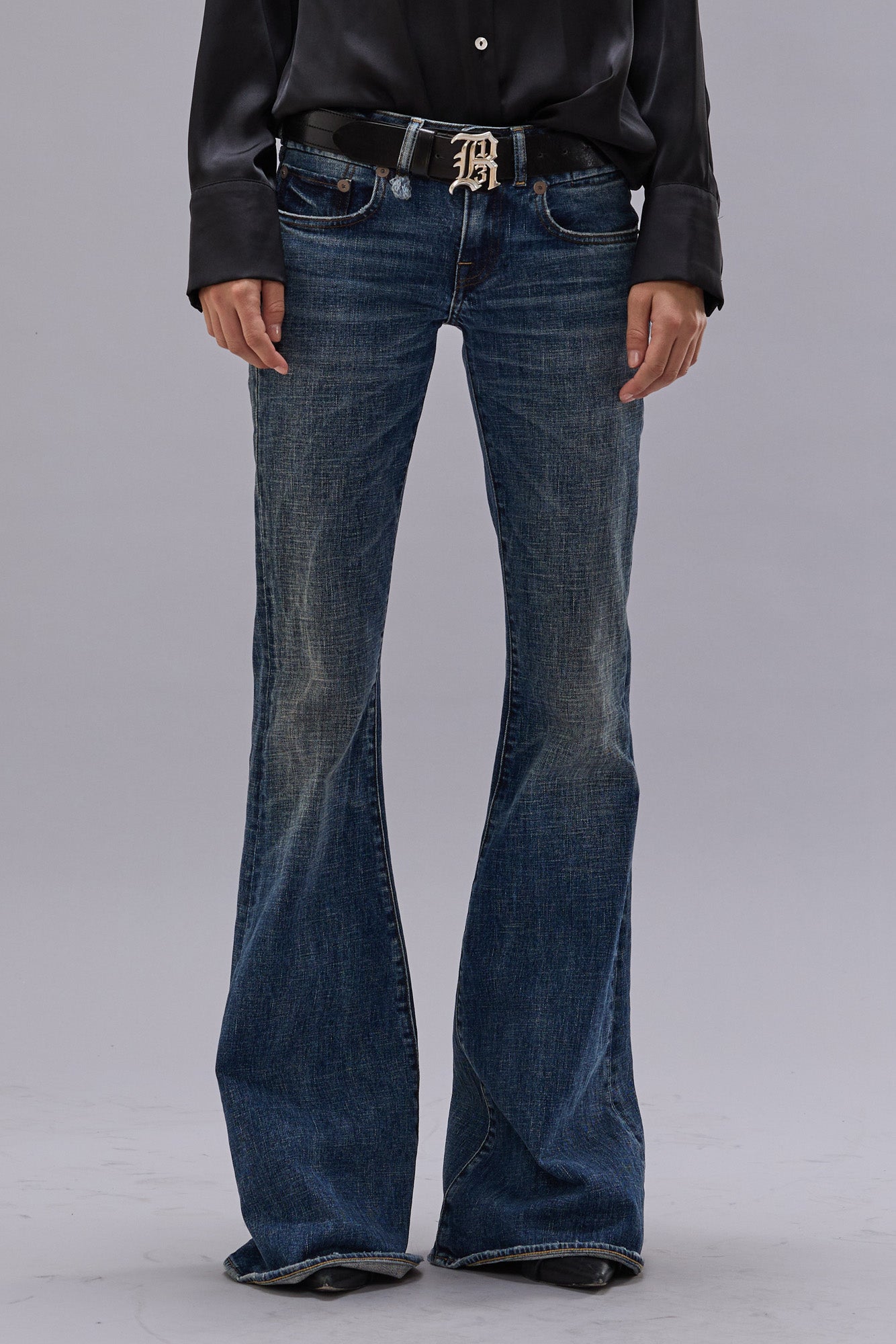 OVERFLOW BOY FLARE JEAN - MIRE BLUE STRETCH | R13 US