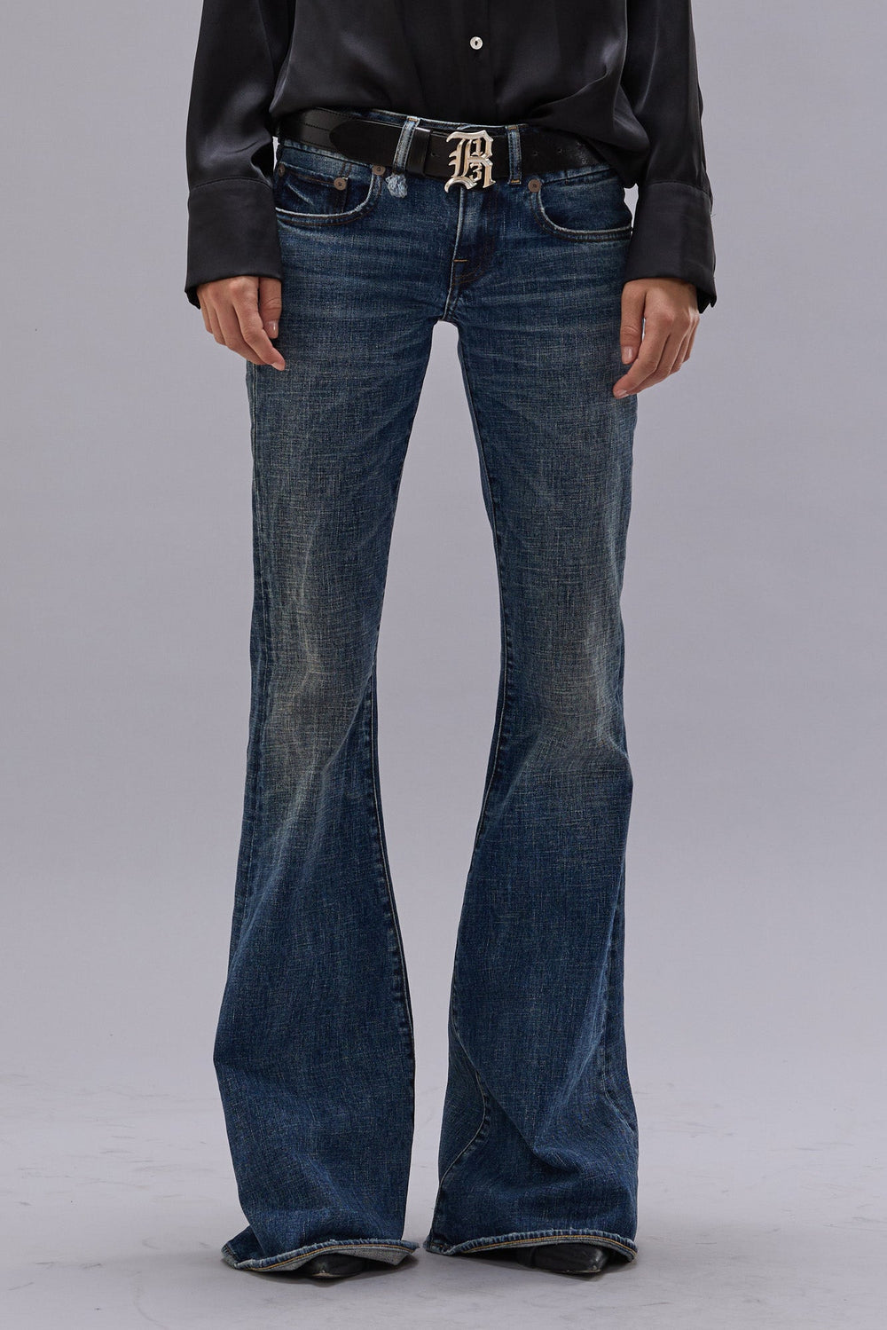 OVERFLOW BOY FLARE JEAN - MIRE BLUE STRETCH | R13 US