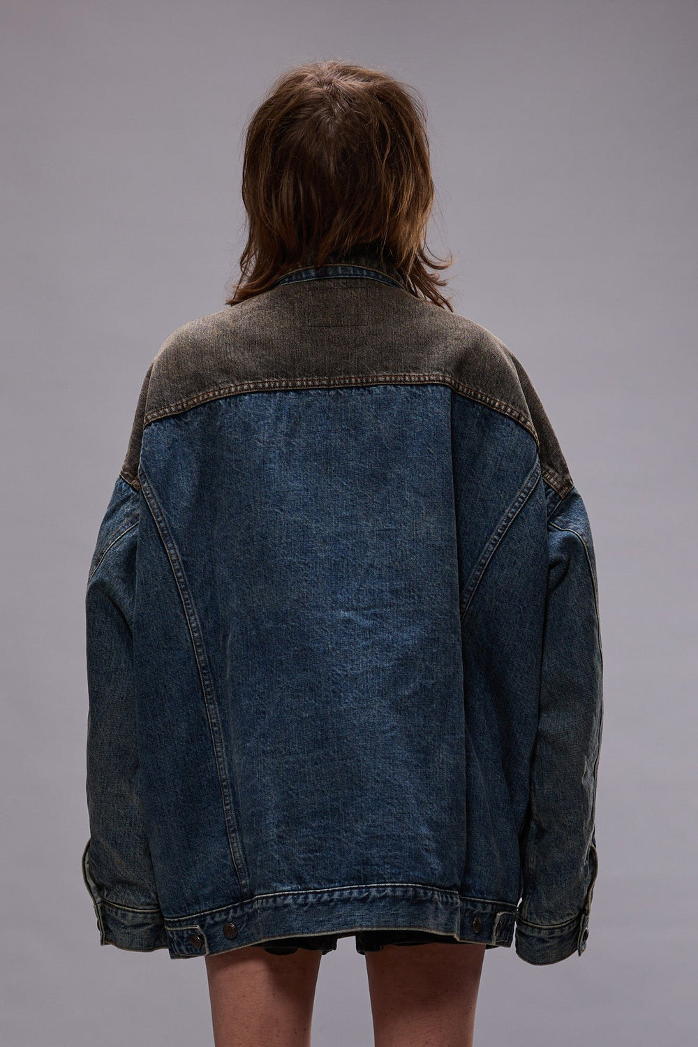 LACEY TRUCKER JACKET - DAWSON INDIGO COLOR BLOCK | R13 discount