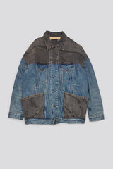 LACEY TRUCKER JACKET - DAWSON INDIGO COLOR BLOCK | R13 discount