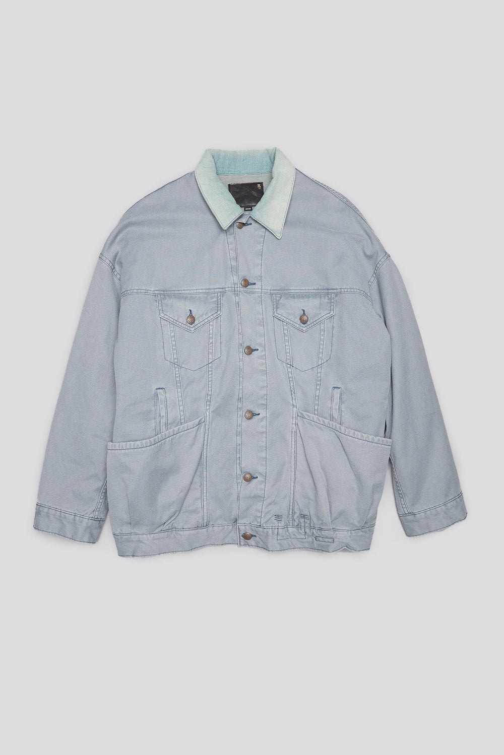 LACEY TRUCKER JACKET - FADED STEEL BLUE CANVAS | R13 for sale