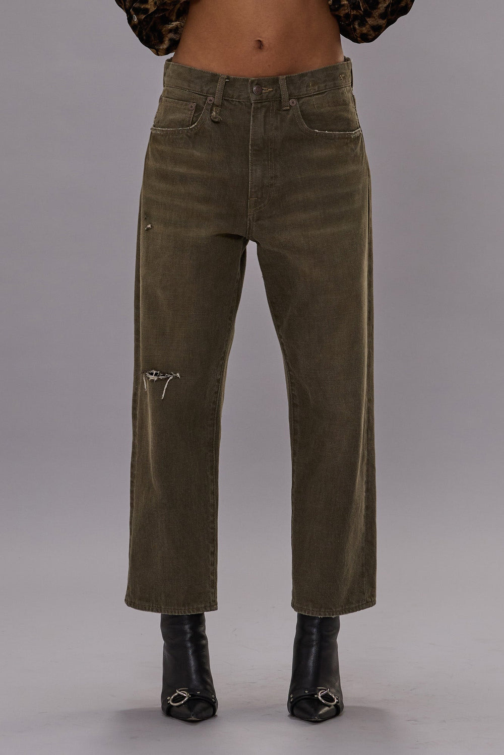 X-BOYFRIEND JEAN - VINTAGE OLIVE DRAB | R13 for sale