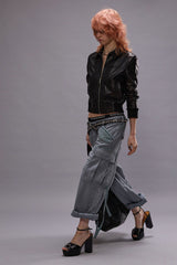 CROPPED CARGO PANT - FADED STEEL BLUE CANVAS | R13 discount