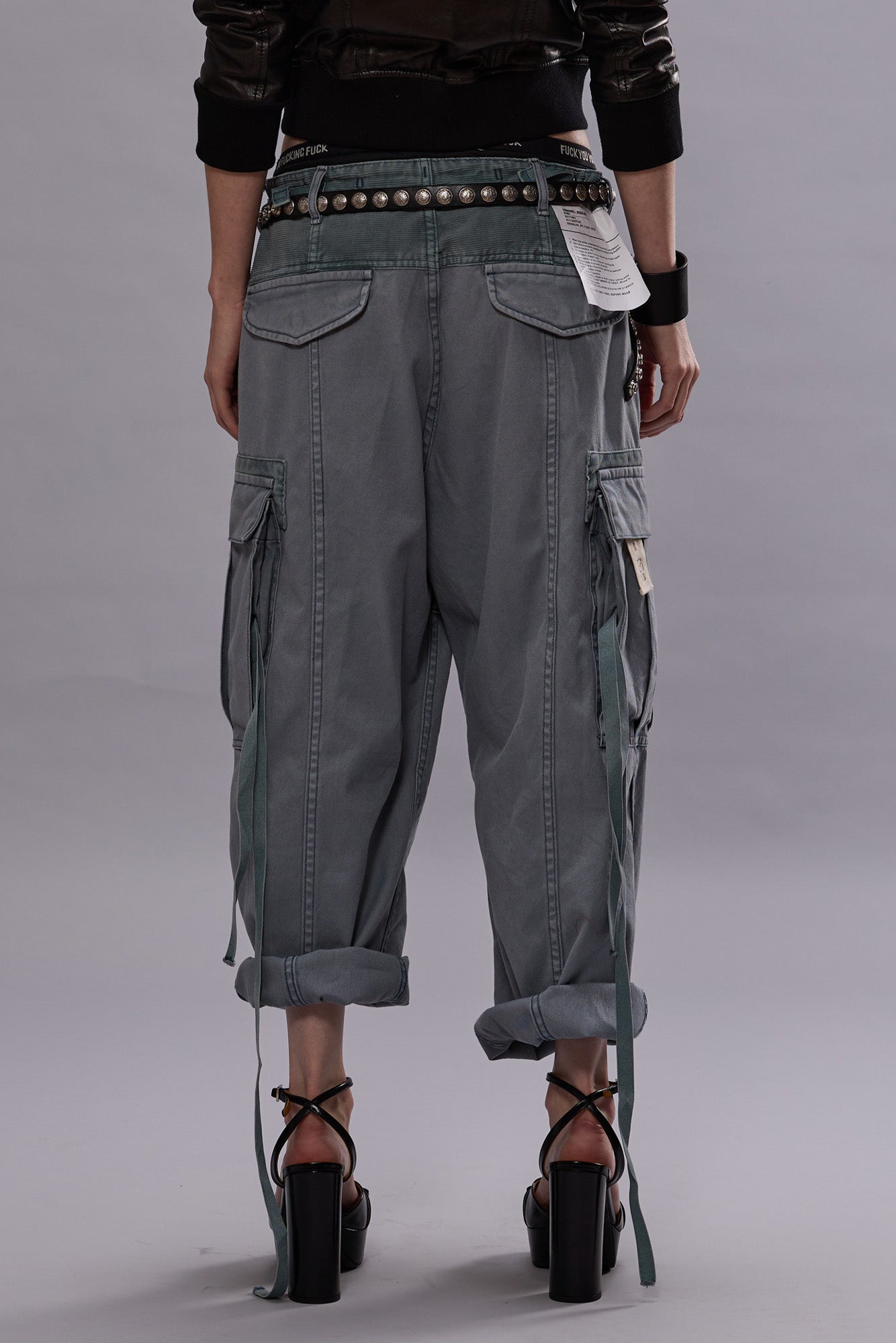 CROPPED CARGO PANT - FADED STEEL BLUE CANVAS | R13 discount