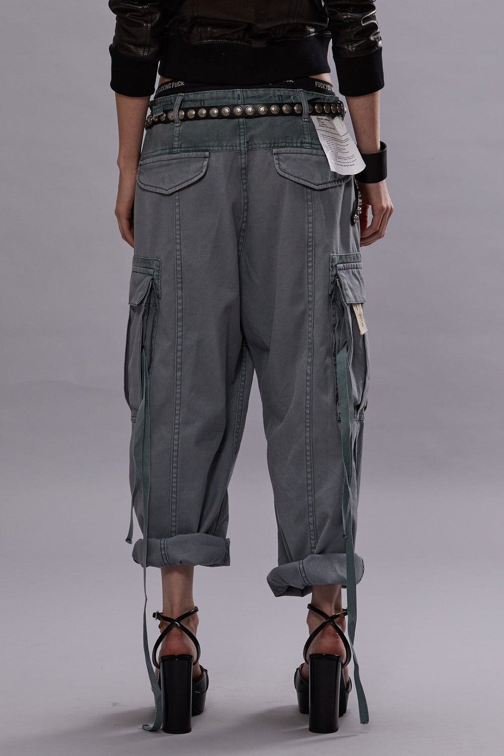 CROPPED CARGO PANT - FADED STEEL BLUE CANVAS | R13 discount