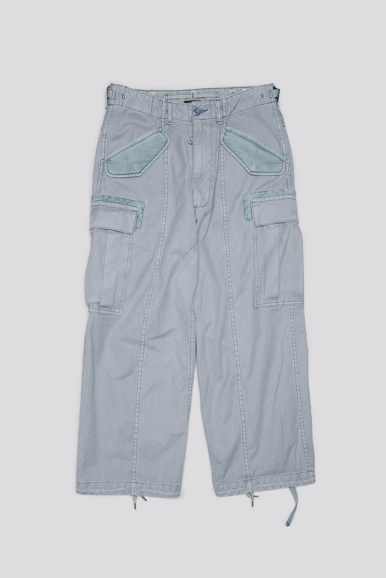 CROPPED CARGO PANT - FADED STEEL BLUE CANVAS | R13 discount